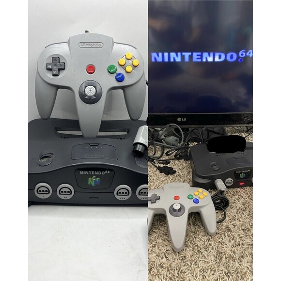 Nintendo 64 Console N64 w/ Controller + Jumper pak + Cables Tested Retro